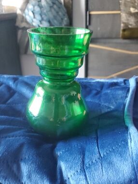 Green Glass Decorative Vase